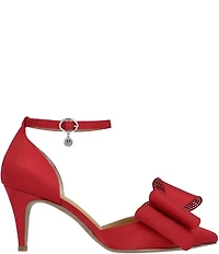 J. Renee Pammie Satin Ankle Strap Bow Pumps