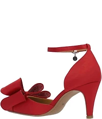 J. Renee Pammie Satin Ankle Strap Bow Pumps