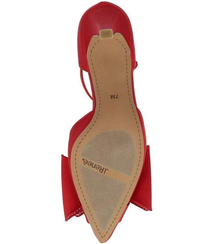 J. Renee Pammie Satin Ankle Strap Bow Pumps