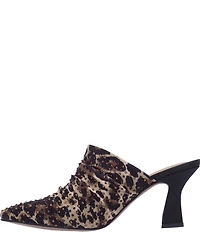 J. Renee Parisa Leopard Print Rhinestone Mesh Dress Mules