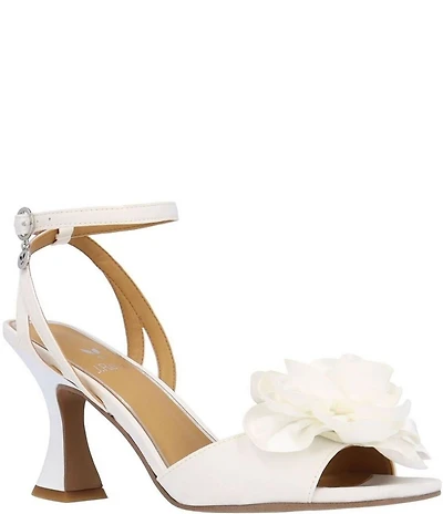 J. Renee Pomeli Satin Rose Ankle Strap Dress Sandals
