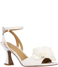 J. Renee Pomeli Satin Rose Ankle Strap Dress Sandals