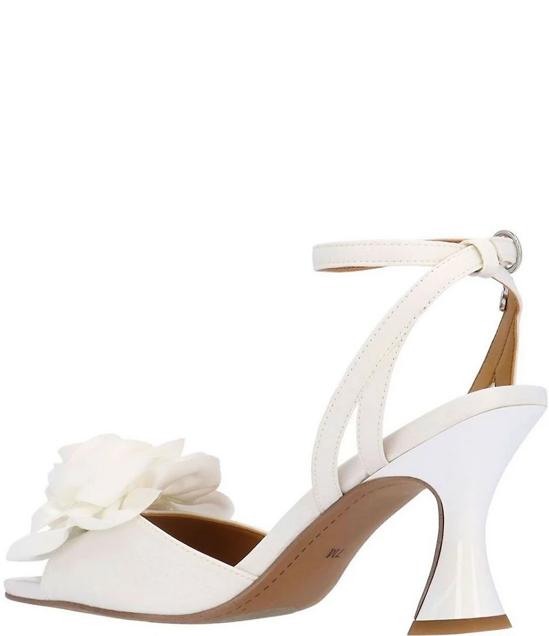 J. Renee Pomeli Satin Rose Ankle Strap Dress Sandals