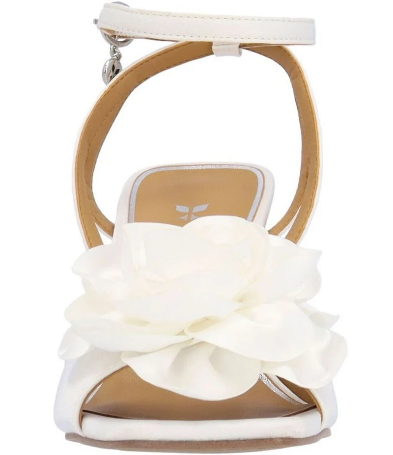 J. Renee Pomeli Satin Rose Ankle Strap Dress Sandals