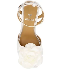 J. Renee Pomeli Satin Rose Ankle Strap Dress Sandals