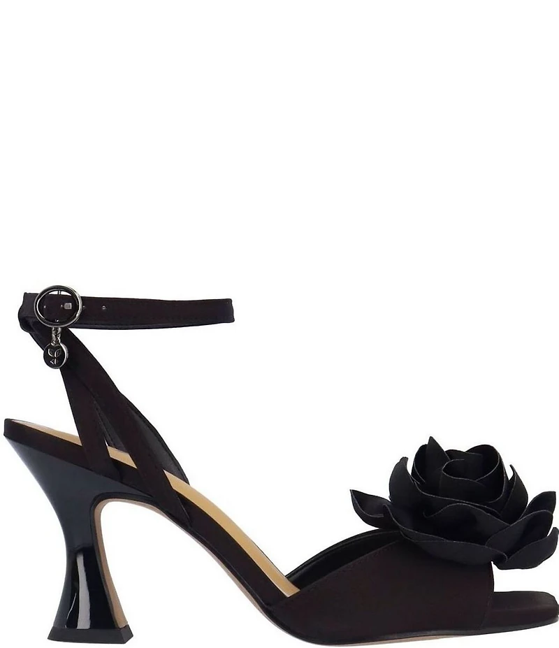 J. Renee Pomeline Satin Ankle Strap Rose Dress Sandals