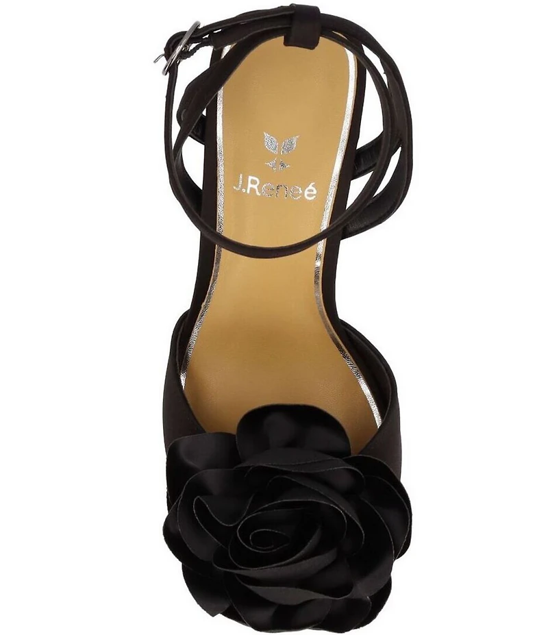 J. Renee Pomeline Satin Ankle Strap Rose Dress Sandals