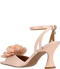 J. Renee Pomeline Satin Ankle Strap Rose Dress Sandals