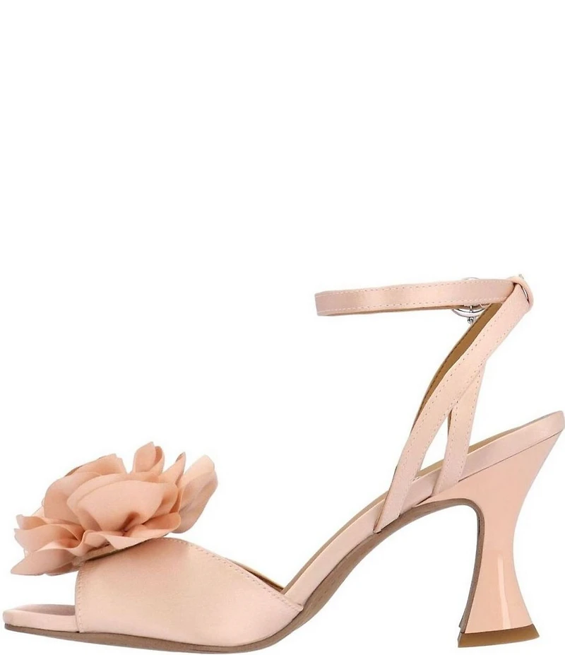 J. Renee Pomeline Satin Ankle Strap Rose Dress Sandals