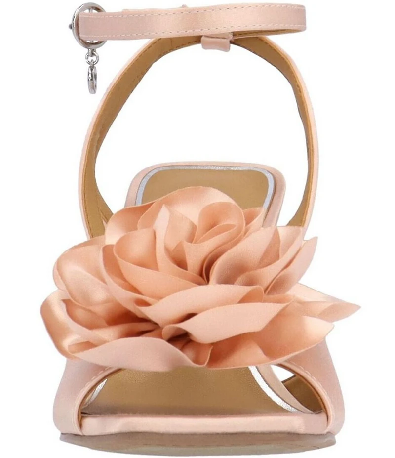 J. Renee Pomeline Satin Ankle Strap Rose Dress Sandals