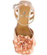 J. Renee Pomeline Satin Ankle Strap Rose Dress Sandals