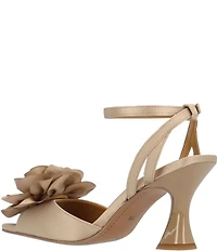 J. Renee Pomeline Satin Ankle Strap Rose Dress Sandals