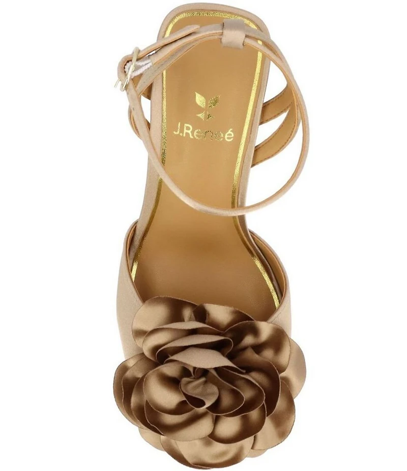 J. Renee Pomeline Satin Ankle Strap Rose Dress Sandals