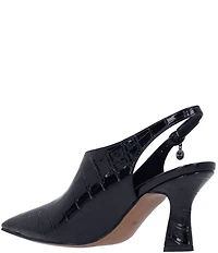 J. Renee Prissy Croco Embossed Patent Sling Shooties