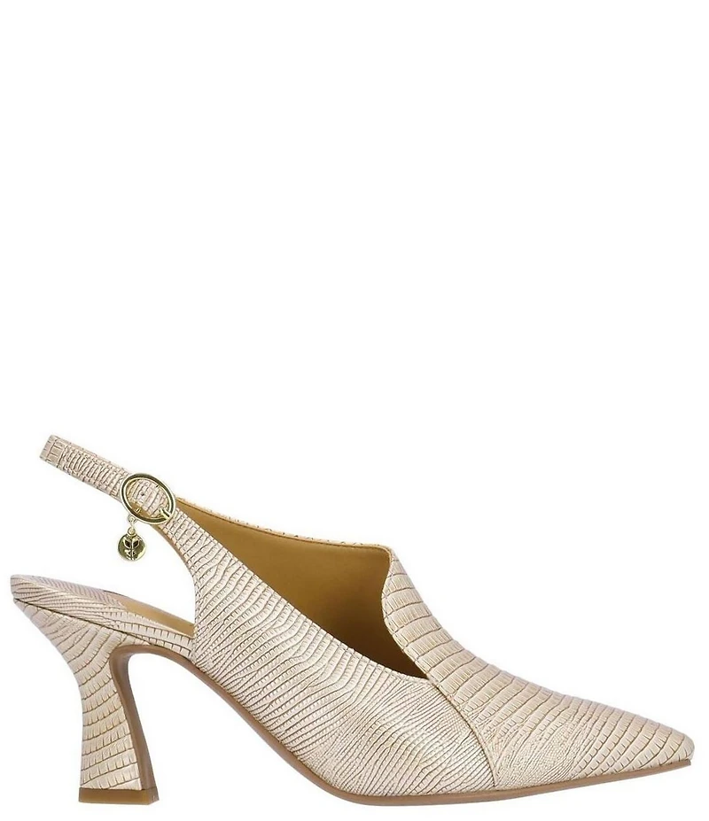 J. Renee Prissy Lizard Embossed Patent Slingback Shooties