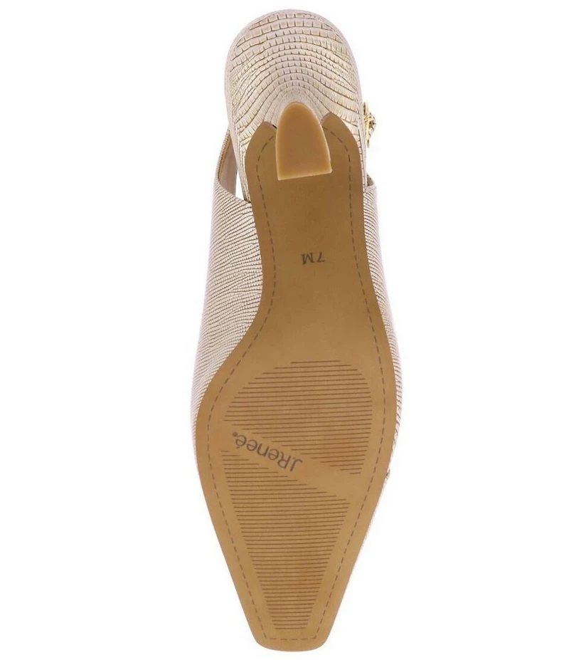 J. Renee Prissy Lizard Embossed Patent Slingback Shooties
