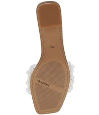J. Renee Purla Clear Vinyl Pearl Strands Dress Slide Sandals