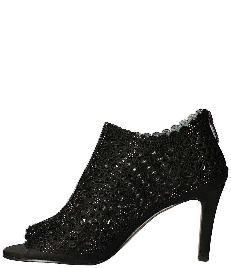J. Renee Radita Satin Rhinestone Peep Toe Shooties
