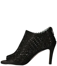J. Renee Radita Satin Rhinestone Peep Toe Shooties