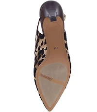 J. Renee Rayne Leopard Print Half Bow Detail Slingback Pumps