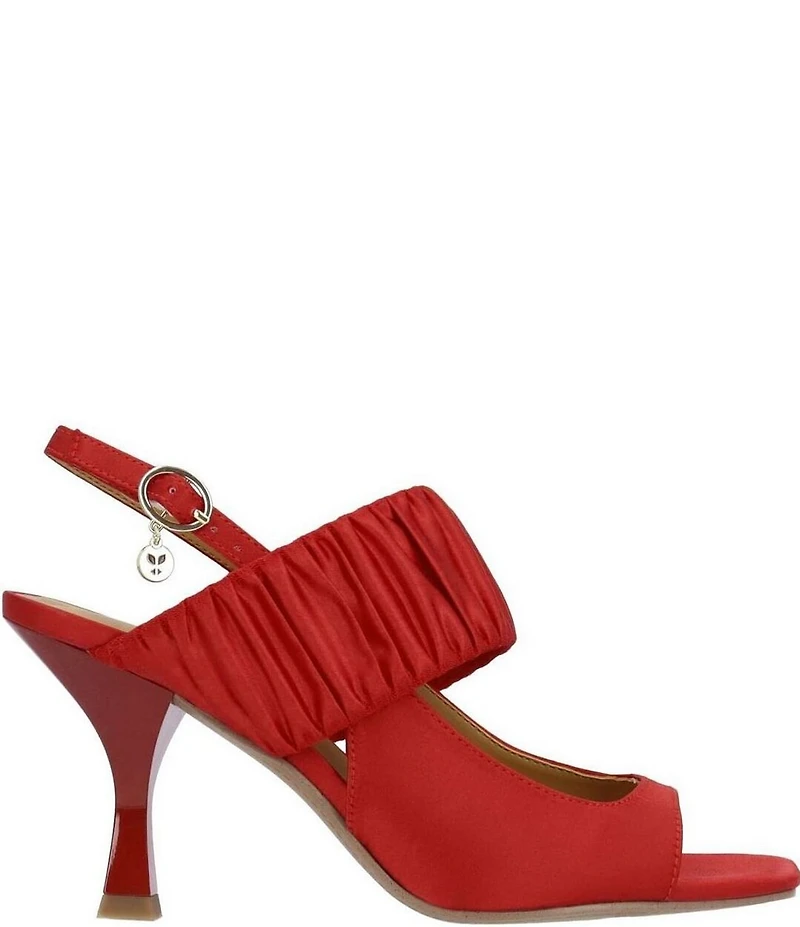 J. Renee Reeta Satin Pleated Strap Slingback Dress Sandals