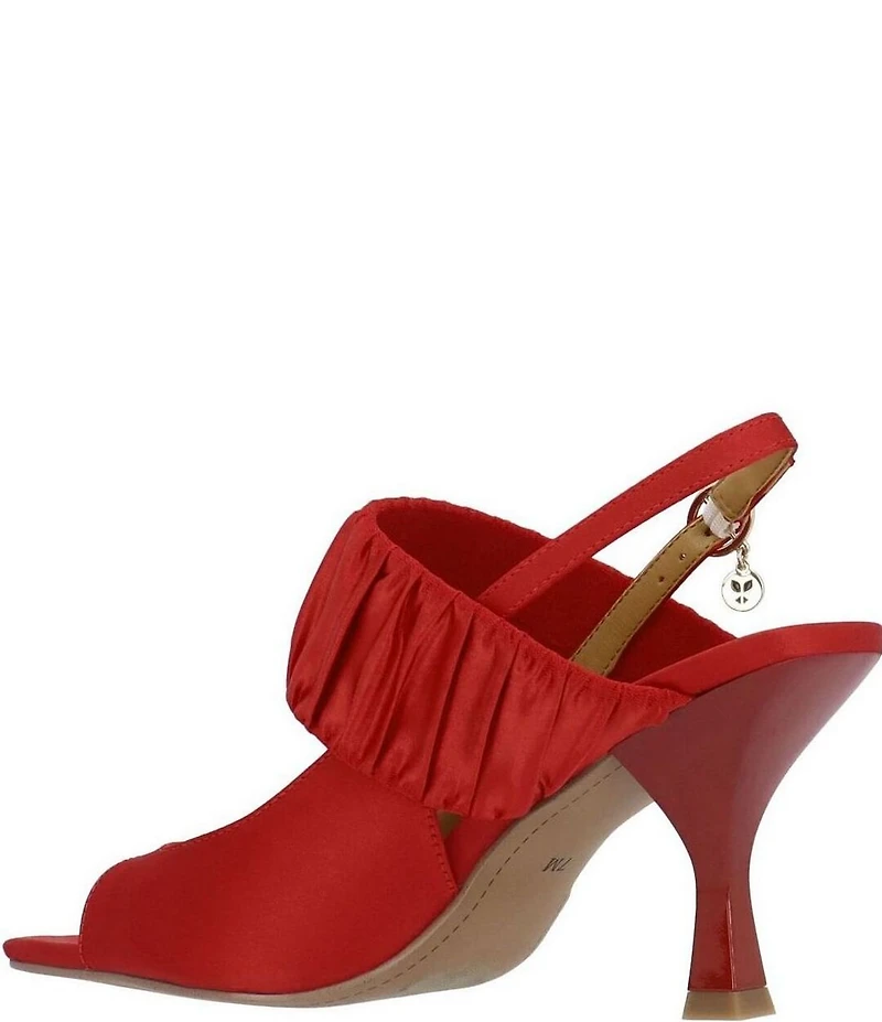 J. Renee Reeta Satin Pleated Strap Slingback Dress Sandals