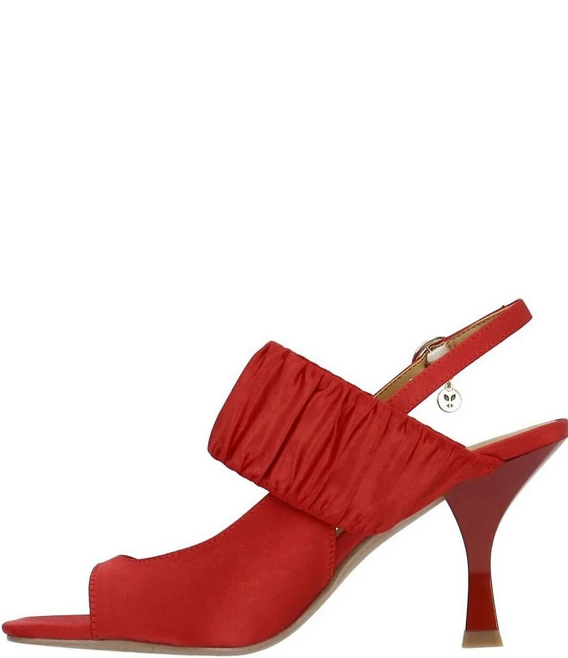 J. Renee Reeta Satin Pleated Strap Slingback Dress Sandals