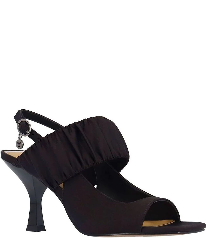 J. Renee Reeta Satin Pleated Strap Slingback Dress Sandals