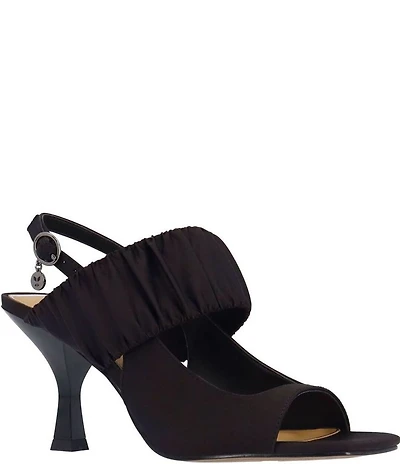 J. Renee Reeta Satin Pleated Strap Slingback Dress Sandals
