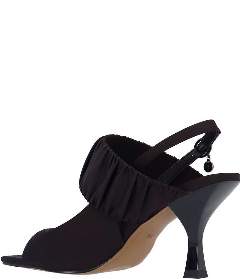 J. Renee Reeta Satin Pleated Strap Slingback Dress Sandals