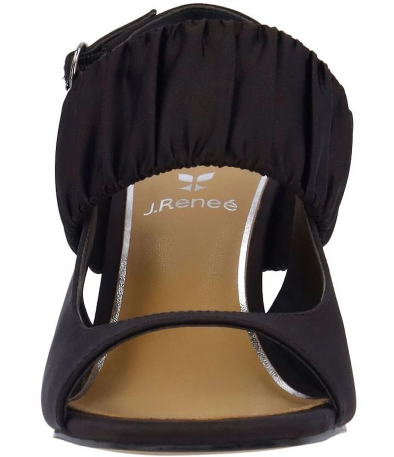 J. Renee Reeta Satin Pleated Strap Slingback Dress Sandals