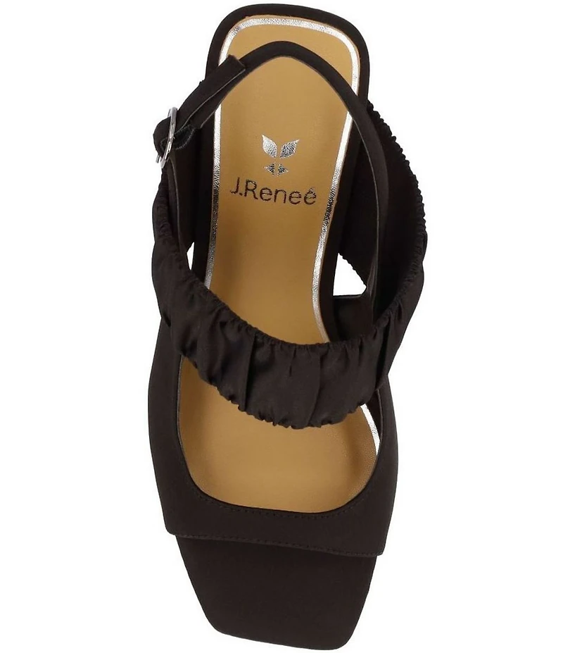 J. Renee Reeta Satin Pleated Strap Slingback Dress Sandals