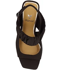 J. Renee Reeta Satin Pleated Strap Slingback Dress Sandals