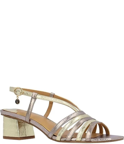 J. Renee Regan Metallic Leather Dress Sandals