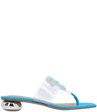 J. Renee Rhinestone Dolphin Clear Vinyl Thong Sandals