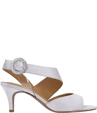 J. Renee Safira Satin Asymmetrical Embellished Ornament Buckle Dress Sandals