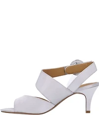 J. Renee Safira Satin Asymmetrical Embellished Ornament Buckle Dress Sandals