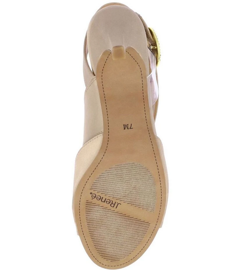 J. Renee Safira Satin Asymmetrical Embellished Ornament Buckle Dress Sandals