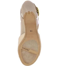 J. Renee Safira Satin Asymmetrical Embellished Ornament Buckle Dress Sandals