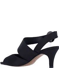 J. Renee Safira Satin Asymmetrical Embellished Ornament Buckle Dress Sandals