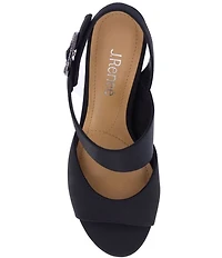 J. Renee Safira Satin Asymmetrical Embellished Ornament Buckle Dress Sandals