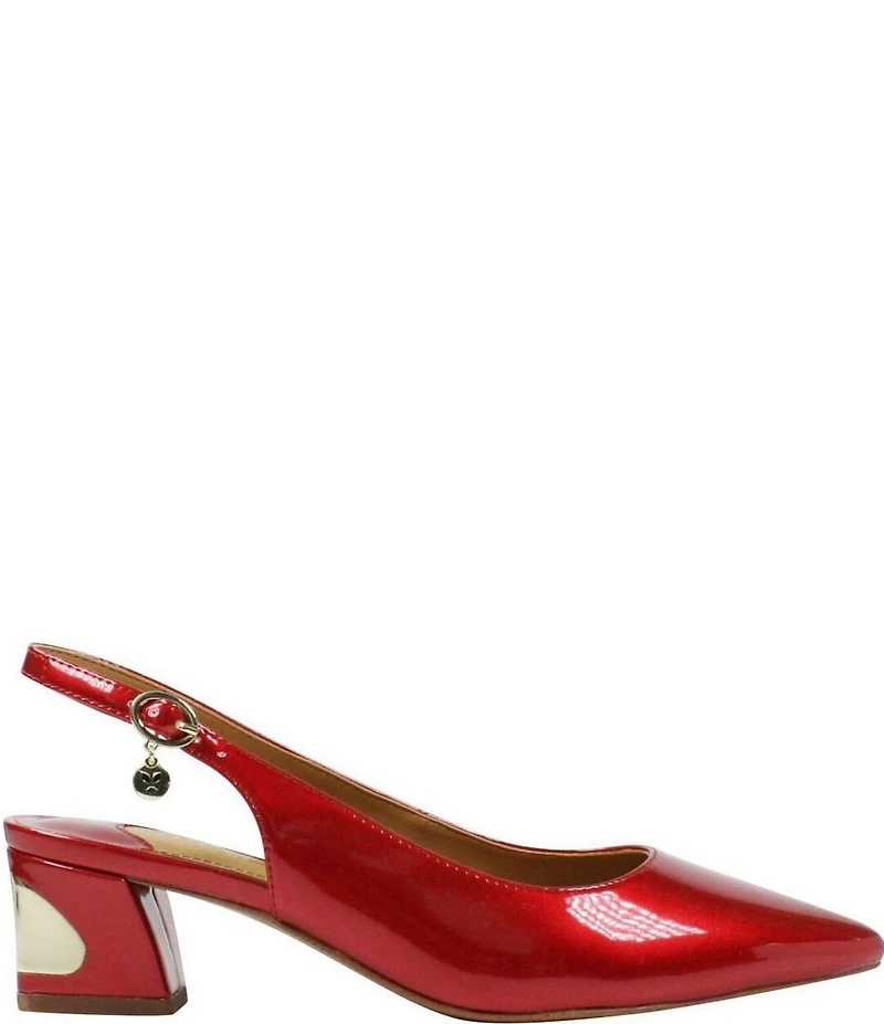 J. Renee Shayanne Patent Slingback Pumps