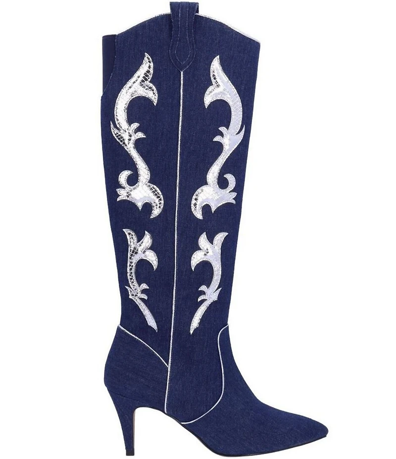 J. Renee Siera Denim Western Inspired Boots