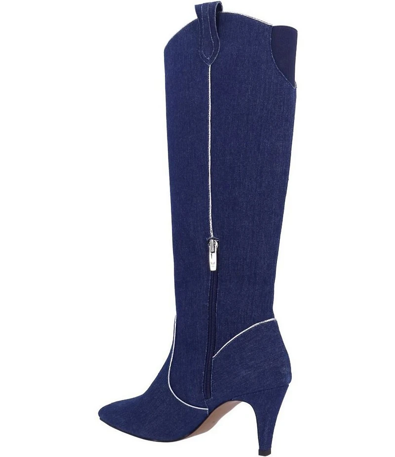 J. Renee Siera Denim Western Inspired Boots