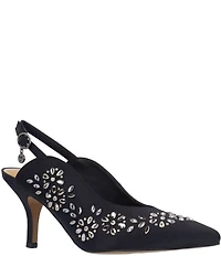 J. Renee Solara Dance Glitter Rhinestone Slingback Pumps