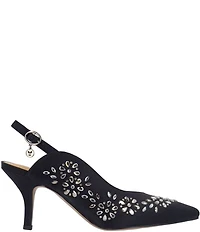 J. Renee Solara Dance Glitter Rhinestone Slingback Pumps
