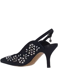J. Renee Solara Dance Glitter Rhinestone Slingback Pumps