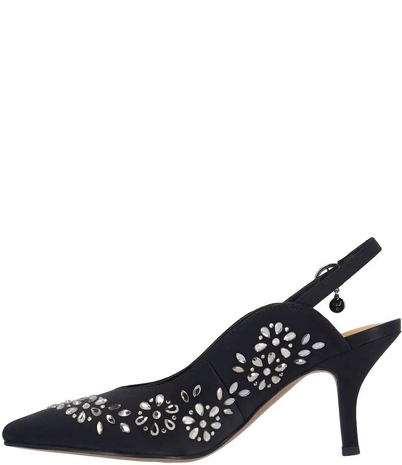 J. Renee Solara Dance Glitter Rhinestone Slingback Pumps