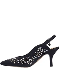 J. Renee Solara Dance Glitter Rhinestone Slingback Pumps