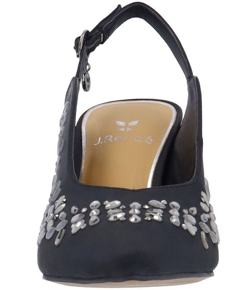 J. Renee Solara Dance Glitter Rhinestone Slingback Pumps